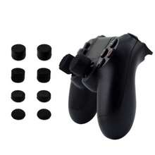 DATA FROG 8 件装游戏手柄拇指摇杆握把帽适用于 Playstation 5 硅胶防滑模拟橡胶握把帽适用于 Playstation 4/Xbo X 系列 X/S 控制器 - 黑色 - 查看 8