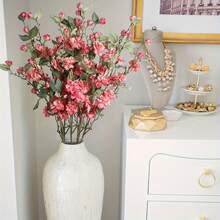 圣诞装饰，假植物山茶花人造花，多头山茶花插花长茎假花家居装饰，新鲜野生茶花