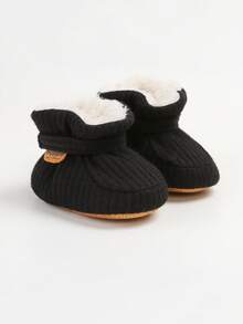 Infant Unisex Infant Cozy Fleece And Faux Sherpa Booties - Black - View 5