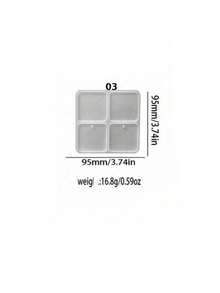 1 pieza Molde de silicona con formas geométricas ovaladas, rectangulares, redondas en forma de nube y corazón para manualidades con resina epoxi DIY