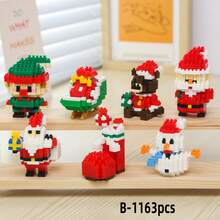 Christmas Building Blocks Toy Set, Train, Santa Claus, Gingerbread House, Stocking, Reindeer, Santa Claus, Apple House, Christmas Tree, Vintage Christmas Snow House, Holiday Decor Building Blocks Set, Adult Creative Holiday Gift, Adult Building Blocks Set, Christmas Gift, New Year Gift, Party Gift - Multicolor Christmas Snow House Building Block Set - View 31