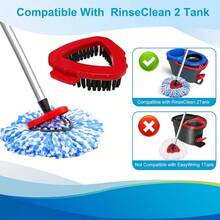 O Cedar 8 Pack Spin Mop RinseClean 2 System, Microfiber Reusable Mop Refills, 6 Mop Heads+ 1 Mop Base And 1 Scrub Brush Combo Set - 藍色 - 查看 3