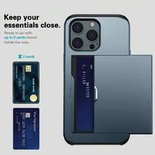 钱包式手机壳，兼容 16 Pro Max / 15 Pro / 14 / 13 / 12 / 11 / 7 / 8 / SE 2020 2022 / X / XS / XR / XS Max，16 16pro 16promax 15 15pro 15plus 15promax 14pro 14plus 13pro 12pro X XS XR 7 8 Plus SE2 SE3，带卡槽 - 藍色 - 查看 6