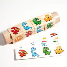 1pc Wooden Cartoon Pattern Rotating Matching Toy With Patterned Cards, Colorful & Cute Christmas/New Year Gift, Suitable For Children 3+ - Multicolor - View 8