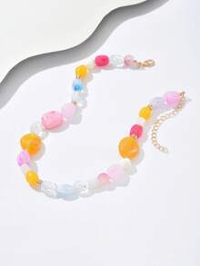 4pcs/Set Fashionable & Elegant Bohemian Style Colorful Resin Beads, Asymmetrical Geometric Amber, Pink, Turquoise, Gold, Honey Color Resin Blocks For DIY Jewelry Making, Necklace For Women, Party & Holiday, Random Color Patterns