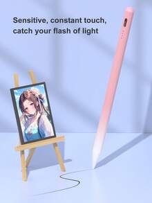 90mAh Capacity Stylus Pen With Anti-Mistouch And Tilt Sensing Features, Compatible With IPad 10 (10.9-Inch, 2022), Air 4/5/6/M4, IPad A16 (11-Inch, 2025), IPad Air 11/13-Inch (M3/M2), IPad Pro 11/12.9-Inch - Gradient Pink - Baby Pink - View 3