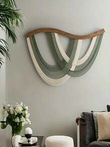 1 Stück gewebte Faser Wandbehang - Boho & minimalistisch Wohndekoration, gestreiftes Muster, horizontale Aufhängung, ohne Strom, geeignet für Schlafzimmer und Wohnzimmer, Innenbereich, Schlafzimmer Wanddekoration | Minimalistische Dekoration | Gewebte Textur, Gewebter Wandbehang, Grüner gewebter Wandbehang, Gewebte Wandkunst, Gewebter Wandteppich/Dekoration, Wandbehang Teppich/Dekoration, Groß/Extragroß Wandteppich - Verschiedenfarbig - Übersicht 2