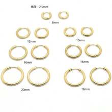 10只装银色耳环套装，低过敏性不锈钢材质，轻盈精致，男女皆宜（8毫米、10毫米、12毫米、14毫米、16毫米）。拥抱风格耳环。拥抱美好的一天。拥抱生活，并被生活拥抱。