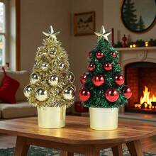 1pc 3.7" X 7" Christmas Mini Desktop Christmas Tree Decoration, Cone Tree Shape, Desktop Atmosphere Party Decor, Suitable For Living Room, Kitchen, Store Window, Bar Counter, Christmas Desktop Decoration, Merry Christmas, December 25th - Multicolor - View 5