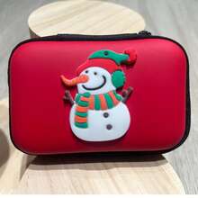 1 pièce Pochette de rangement style fermeture éclair de Noël, pour câbles, pièces de monnaie, clés, rouge à lèvres, sac de rangement multifonction, cadeau pour les amis