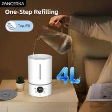 Umidificador de aroma PANCERKA 4L Adequado para quartos, salas de estar e cômodos grandes, com umidificação contínua, difusão de aromaterapia integrada e saída de névoa fria de 300 ml/h, aumentando rapidamente a umidade para uma experiência de ar confortável e duradoura - Plugue tipo C da UE (220-240V) - Ver 7