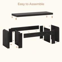 Tribesigns 47" Long Entryway Bench, Large Engineered Wood Shoe Bench With Heavy-Duty Legs, Farmhouse End Of Bed Bench For Bedroom, Entryway, Hallway, Living Room, Easy Assembly - màu đen - Xem 9