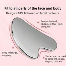 Gua Sha Facial Tools And Facial Roller Set, Daily Skincare Facial Massage Tools For Women, Cooling Stainless Steel Facial Sculpting Eye Roller Gua Sha Tool, Suitable For Daily Use Or As A Self-Care Gift For Women - Silver - 銀色 - 查看 6