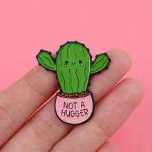 KEIN UMARMER Emaille Pins Cartoon Kaktus Zitate Brosche Abzeichen auf Rucksack Revers Pin Kostüm Accessoires Mode Schmuck Geschenke Weihnachten