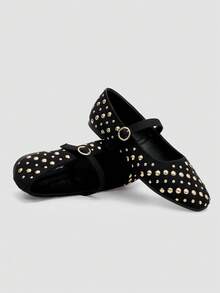 ADAMUMU New Women's High-Fashion Comfortable Sequin Flat Shoes, Cute For Daily And Party Wear, Holiday & Spring/Summer - màu đen - Xem 6