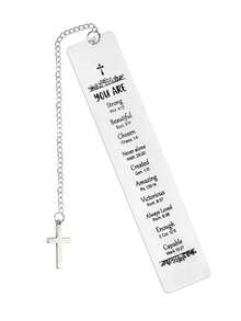 Christian Bible Bookmark, Women's Metal Bookmark With Religious Bible Verse, First Holy Communion Gift For Her, With Church Cross Chain, Easter Gift, Casual, Elegant, Cute, Stainless Steel - Silver - View 7