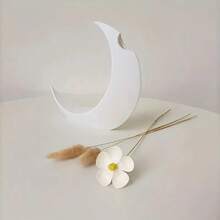 3D Printed Moon Shaped Vase - Gothic Victorian Era Moon Decorative Vase, High-Quality Plastic Tabletop Vase, Holiday Party Decoration, Creative Friend Gift, Bohemian Style Decoration | Delicate Pattern Decoration, Vase Home Decoration Room Decor Flower Vase Glass Vase