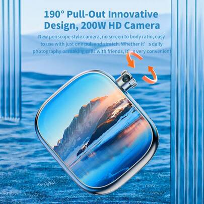 LOKMAT XH018 智能手表配备 2.04 英寸 AMOLED 屏幕、2G/3G/4G/5G SIM 卡支持、180° 拉出式表盘、高清摄像头、Wi-Fi 互联网接入、第三方应用程序下载、呼叫和消息通知、心率、血氧和健康监测，是一款 Android 手表