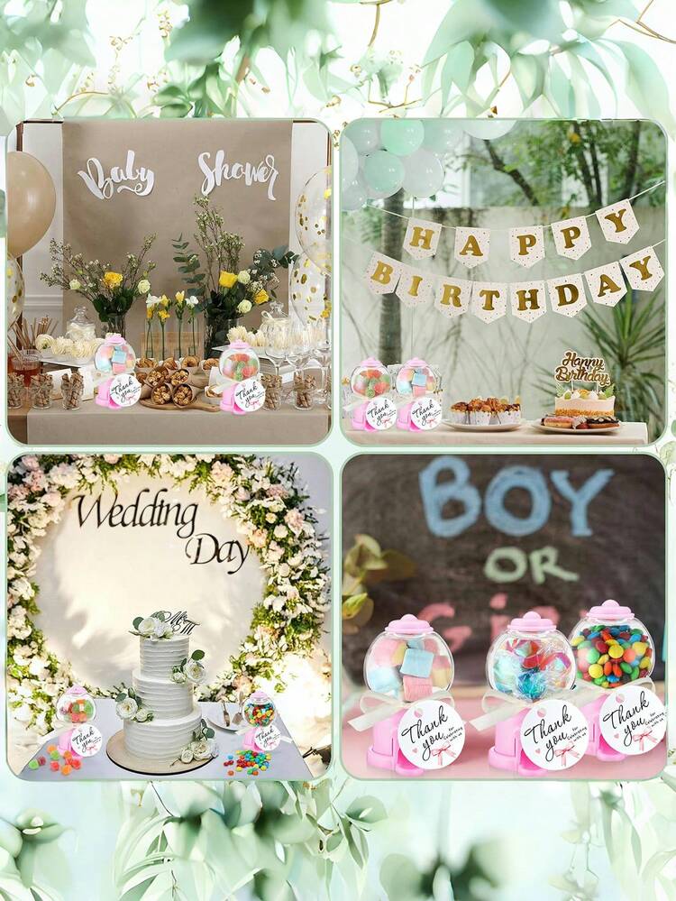 Set de 6/3/1 Máquina Gashapon Mini, Caja de Caramelos de 3.9 Pulgadas con Tarjetas y Cintas, Adecuado para Halloween, Navidad, Cumpleaños, Boda, Regalos de Baby Shower, Regalos, Recuerdos de Fiesta - Multicolor - Añade 7