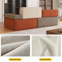 LumivoxNest Urban Compact Sofa In Grey & Orange | 200cm Length With Space Efficient Design For City Homes - Light Grey - View 8