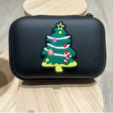 1 pièce Pochette de rangement style fermeture éclair de Noël, pour câbles, pièces de monnaie, clés, rouge à lèvres, sac de rangement multifonction, cadeau pour les amis