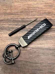 Car Carbon Fiber Keychain Zinc Alloy Keyrings Accessories For Mercedes Benz AMG GLC W203 W206 W205 W211 W212 W201 W210 W168 W220