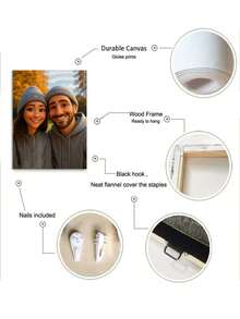 1pc Custom Personalized Personal Portrait Animation Style, Framed Canvas Painting, Very Suitable For Weddings, Home Decoration, Upload Friends Photos, Couple Photos, Family Photos Converted Into Animation Style, Cartoon Style - Multicolor - View 6