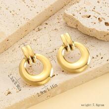 Pendientes personalizados creativos, serie de estilos de corazón, tornillo y cuadrado geométrico chapados en oro de acero inoxidable