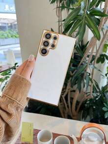 6D Electroplated Simple Affordable Shockproof Phone Case Compatible With IPhone 17/6/7/8/X/XS/XR/11/12/13/14/15/16, Galaxy S9/S10/S20/S21/S22/S23/S24/S25, A03/A04/A05/A06A07/A17/A12/A13/A14/A15/A16/A21S/A22/A23/A24/A25/A31/A32/A33/A34/A35/A50/A51/A52/A53/A54/A55/A71,Note8/9/10 - White - View 2