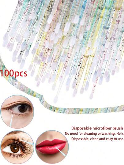 100 pièces Micro brosses à cils, outils pour extension de cils, applicateur personnel pour retirer les cils