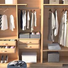 12pcs Multi-Layer Classic Fabric Drawer Storage Boxes For Underwear, Socks And Clothing - Fleece Storage Boxes, Home Storage Boxes, Storage Baskets