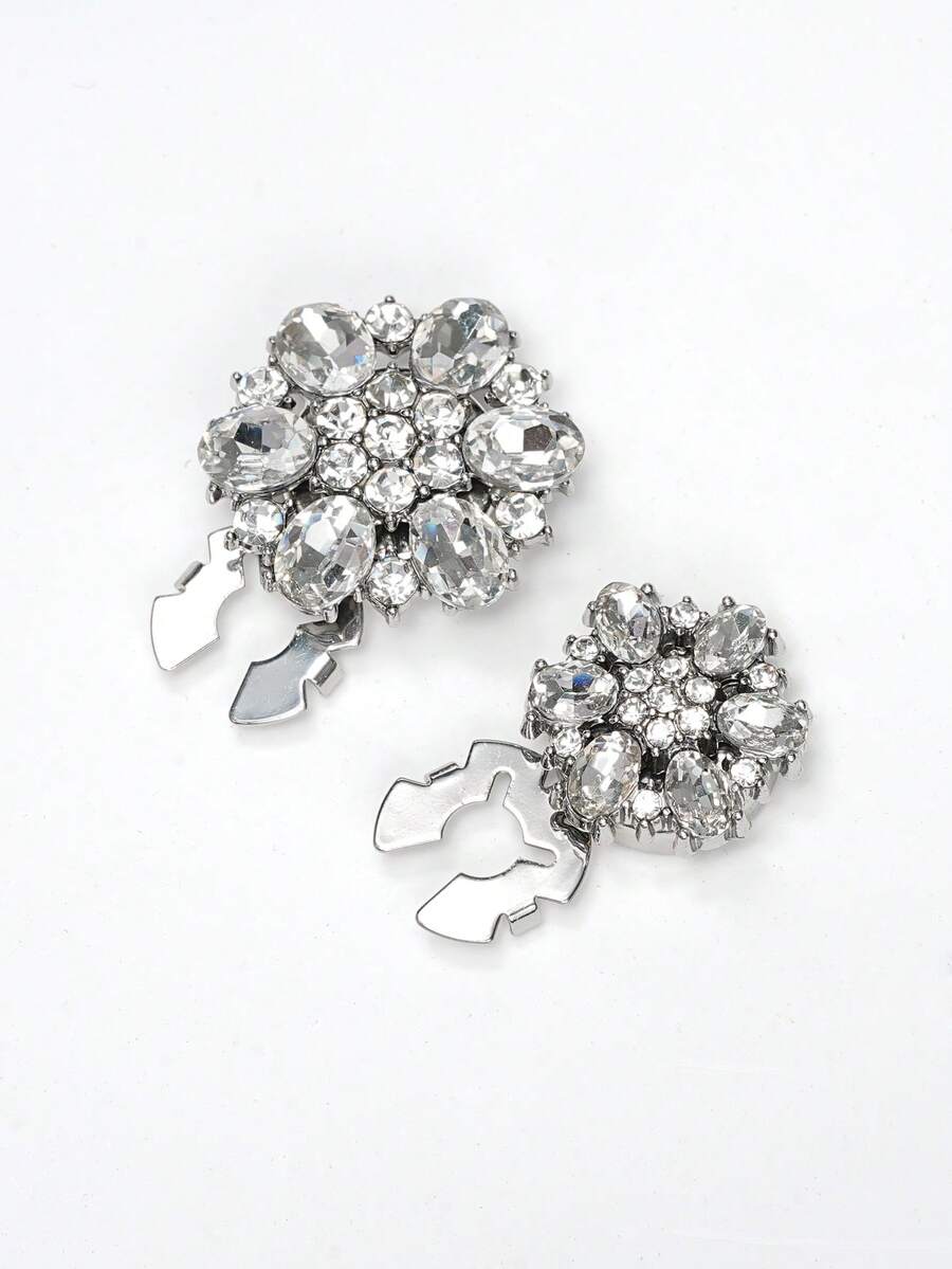 مجموعة أزرار معدنية مزخرفة بالراين ستون بشكل أنيق 1 قطعة/2 قطعة/4 قطع، ديكور فاخر متعدد الاستخدامات ملائم للكنزات والسترات والقمصان والبدل والفساتين والمعاطف وغيرها، مستلزمات خياطة DIY