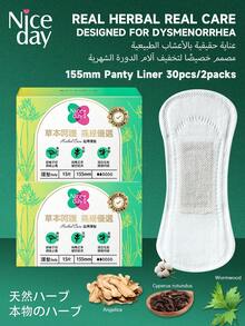 Niceday 60 peças/4 caixas, 155mm de uso diário, Absorventes Higiênicos de Artemísia, Absorventes Higiênicos Herbais, Absorventes Higiênicos Ultrafinos para Período, Absorventes Higiênicos Menstruais Super Macios, Contendo Ingredientes de Artemísia, Junça e Angélica, Aliviam a Dor Menstrual, Superfície de Algodão Orgânico, Não Irritante, Respirável e Seco, Alta Absorção, Sem Vazamento