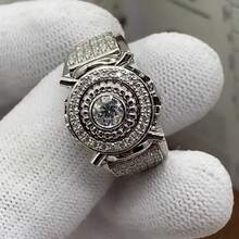 1PC Luxury Men's Fashion Zirconia Ring Wedding Band Engagement Party Casual Accessories Father's Day Birthday Christmas Gift Men's Luxury Jewelry US 6-13# - Bạc - Xem 2