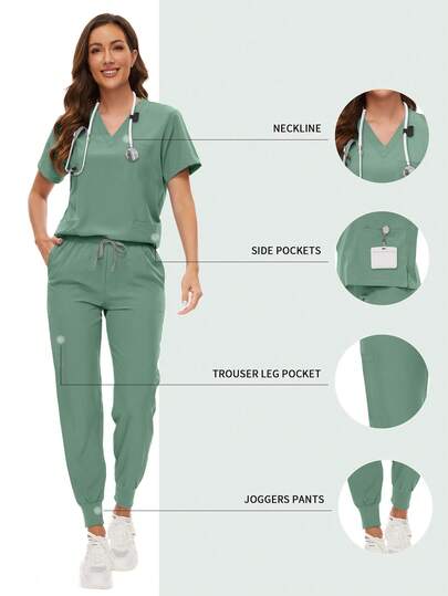 Scrubs Women Nursing Beauty SPA Uniforms Pet Clinic Store Veterinary Dentistry Work Clothes Set High-Quality Nurse Uniform
