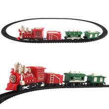 轨道小火车，廉价儿童电动轨道车玩具，复古迷你火车，带灯光和音效（开/关），不含1节5号电池，小型电动版 - 彩色 - 查看 9