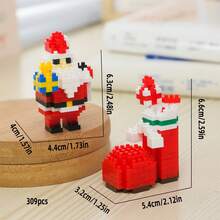 Christmas Building Blocks Toy Set, Train, Santa Claus, Gingerbread House, Stocking, Reindeer, Santa Claus, Apple House, Christmas Tree, Vintage Christmas Snow House, Holiday Decor Building Blocks Set, Adult Creative Holiday Gift, Adult Building Blocks Set, Christmas Gift, New Year Gift, Party Gift - Multicolor Christmas Snow House Building Block Set - View 29