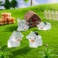 5/10/20pcs DIY Luminous Small Cows, Luminous Mini Resin Animal Small Cows, Mini Toys, Handmade Decoration Accessories, Luminous Small Cows In The Dark, Suitable For Holiday Gifts, Sock Gifts, Party Gifts, Prank Games, Landscape Gardens