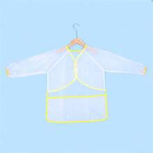 1/2/4 儿童绘画围裙，儿童艺术罩衫，防水儿童围裙长袖，带 3 个口袋，适合绘画、烘焙、喂食，适合 3-10 岁