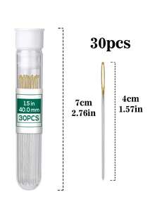 30pcs/Bottle Tip Embroidery Needles, Yarn Sewing Hand Needles, Cross Stitch Embroidery Needles, With Needle Bottle