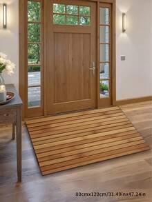 1pc Faux Bamboo Pattern Floor Mat, Skillfully Simulating Wood Grain Texture And Color, Rustic Yet Stylish, Creates A Warm And Natural Ambiance, Made Of High-Quality Material, Durable And Easy To Clean, Suitable For Living Room, Bedroom, Doormat, Small Rug, Welcome Mat, Carpet, Floor Mat, Outdoor Doormat, Kitchen Rug, Home Decor, Front Door Mat, Area Rug, Outdoor Mat, Home Decoration, Area Carpet, Garden Carpet, Washable Rug