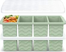 Silicone Freezer Tray For Soup With Lid – 1-Cup Soup Container Cube Style Ice Cube Trays For Freezer, Meal Prep & Food Storage, Freeze 250mL/125mL Portions – 2 Pack,21103640 - 薄荷綠 - 查看 1