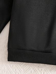 Young Boy Slogan & Tractor Print Sweatshirt - Black - View 6