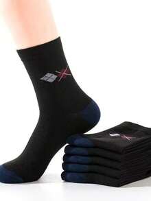3 PAIRS Men's Korean Style Diamond Cotton Dress Socks - Comfort And Elegance RANDOM COLOR - 彩色 - 查看 8