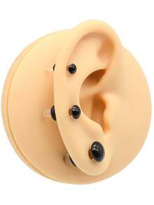 2 piezas de 14G-00G 10mm Grandes pendientes de aro de vidrio liso transparente con cabeza de hongo negra y anillos de silicona. Túneles y tapones de oreja de vidrio liso. Pendientes de barbell rectos para lóbulo, hélix, trago y cartílago. Pendientes de aro para mujeres y hombres, joyas corporales para regalo.