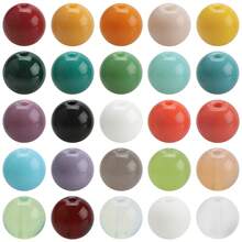 60 件 6*8 毫米彩色玻璃光滑圆珠，DIY 配件材料，适用于手链、项链、鞋子、帽子、包包、钥匙扣、手机吊饰等 - 6*8mm桶珠 - 查看 7
