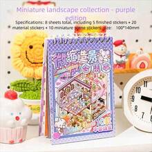 1 zestaw dużych naklejek z motywami krajobrazowymi, 20 dużych kolekcji scen, różnorodne style do wyboru, trójwymiarowe naklejki 3D z motywami domów, ręcznie robione naklejki z miniaturowymi scenami studenckimi, naklejki z kolażem z grami rodzinnymi, odpowiednie na małe prezenty na spotkania rodzinne, naklejki z motywami budowy kampusu