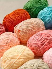 EDCUEBE7 1 件 5 股牛奶纱，钩针编织线，适用于 DIY 编织包、围巾、帽子、毛衣、玩偶，50 克/件（随机包装）