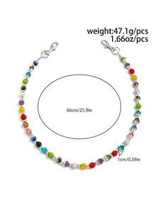 1 pieza Cadena de pantalón de cristal colorida, elegante y minimalista de estilo retro, correa diagonal punk y hip hop para hombres, para decoración de pantalones, adecuada para festivales de música, bodas, inauguraciones escolares y moda callejera en otoño/invierno