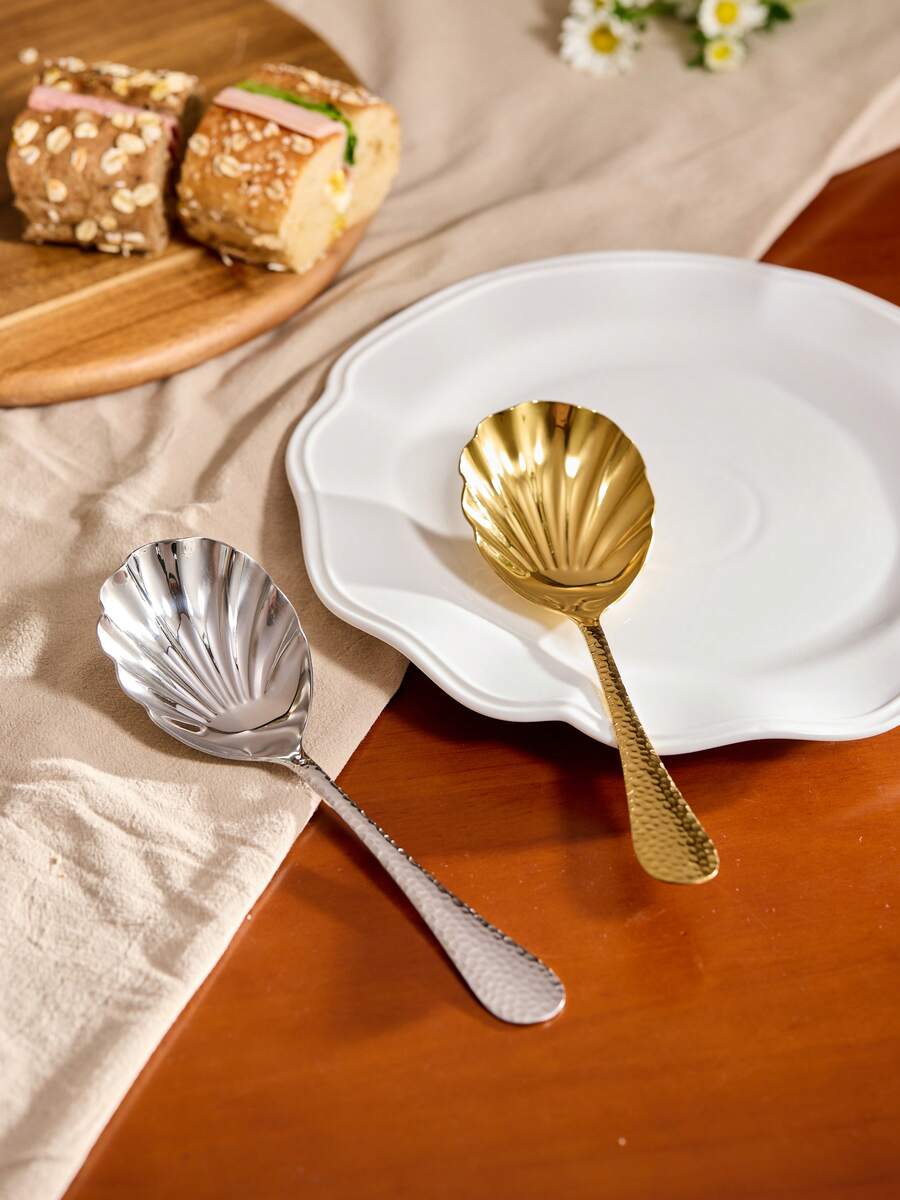 Cirelle 1 件/2 件不锈钢长柄厚公勺，坚固且深的餐具，适用于家庭和餐厅 - 彩色 - 查看 1